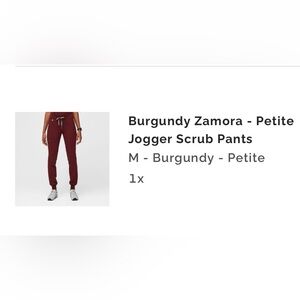 Figs Burgundy Zamora Jogger Scrub Pants